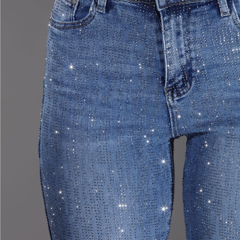 🚨💎NWT SIZE XL Nina Rossi Rhinestone denim. $250+ in boutiques! Stunning quality